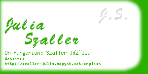 julia szaller business card